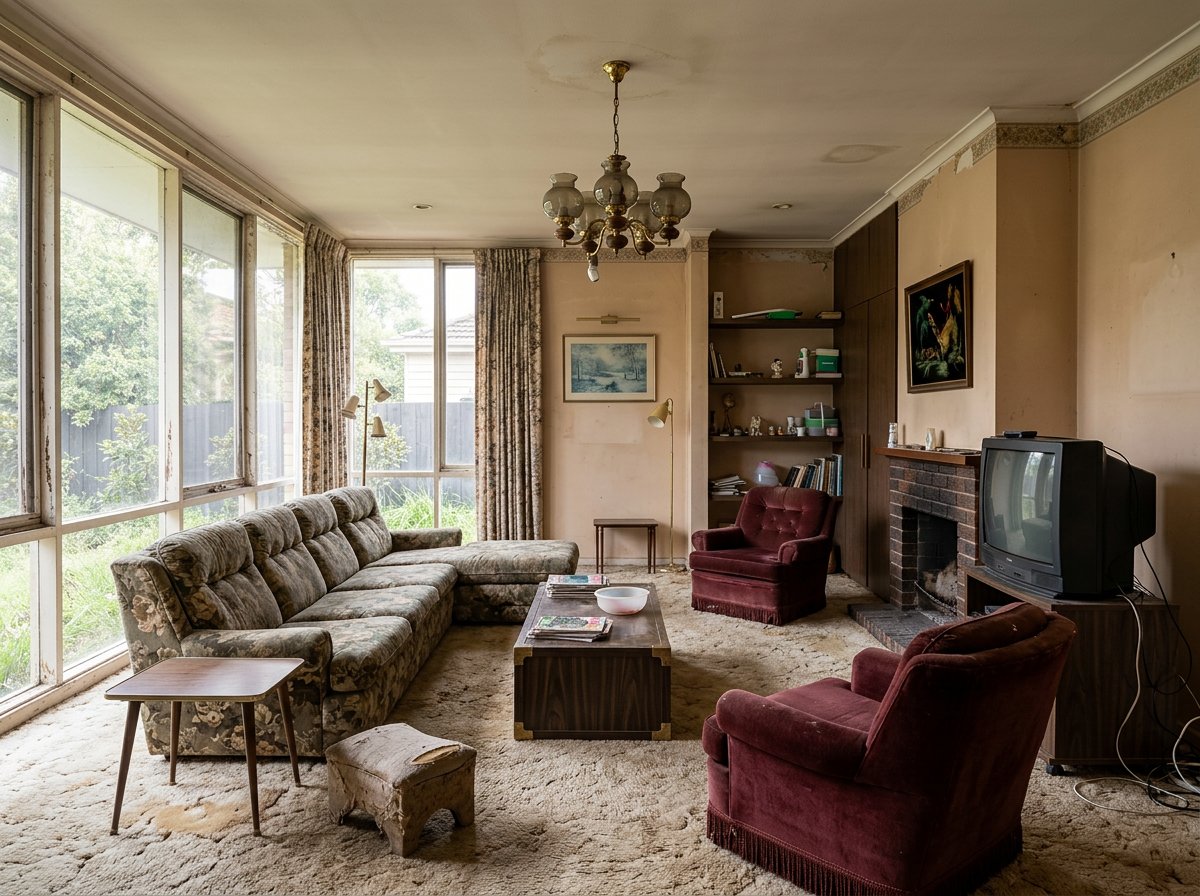 Dated living room before redesign